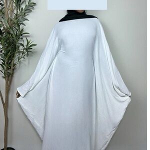 White butterfly abaya